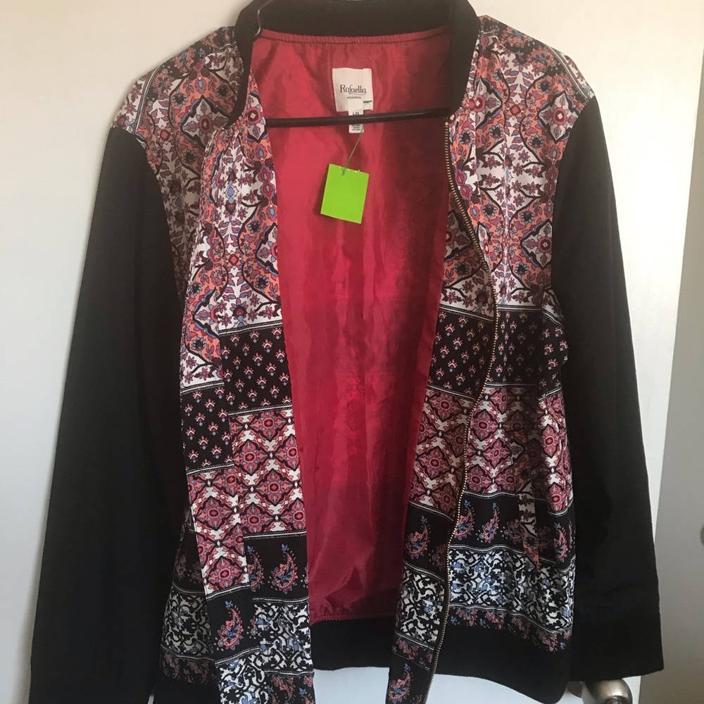 Rafaella Paisley Zip Bomber Jacket - Size L - Picture 5 of 14